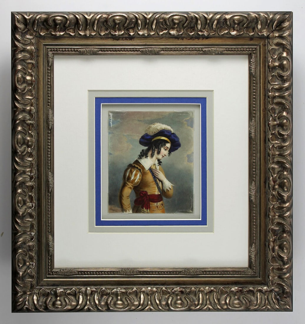 The Prince Antique Gouache watercolor Framed (1 of 3)