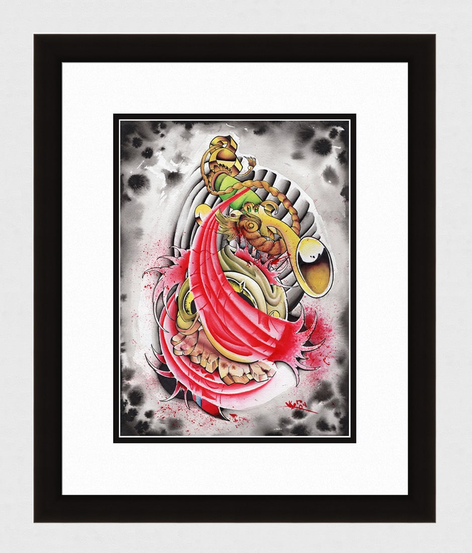 Modern Abstract Still Life Signed Framed: Abstract Still Life. Original mixed media on wove paper. 2004. Sight size 10 x 13 7/8 inches. Framed dimensions approximately 18 x 22 inches. This piece has been professionally matted and framed using