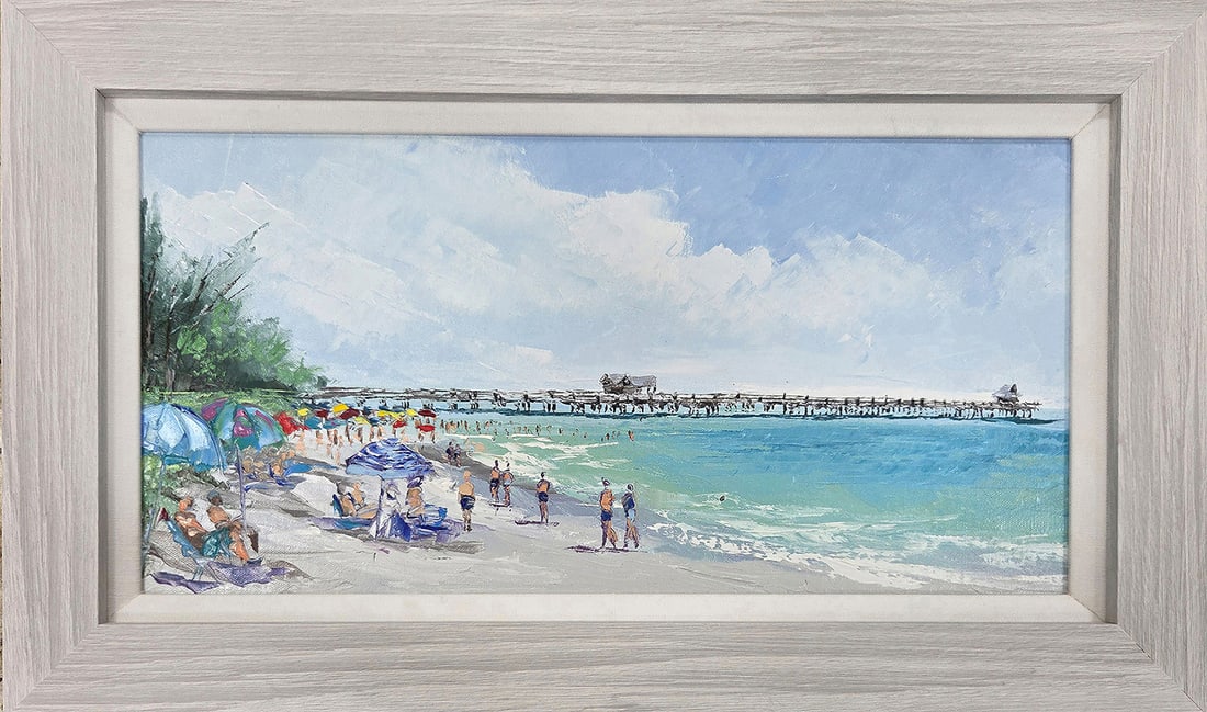 Mauricio Garay Original Painting At the Beach Framed (1 of 2)