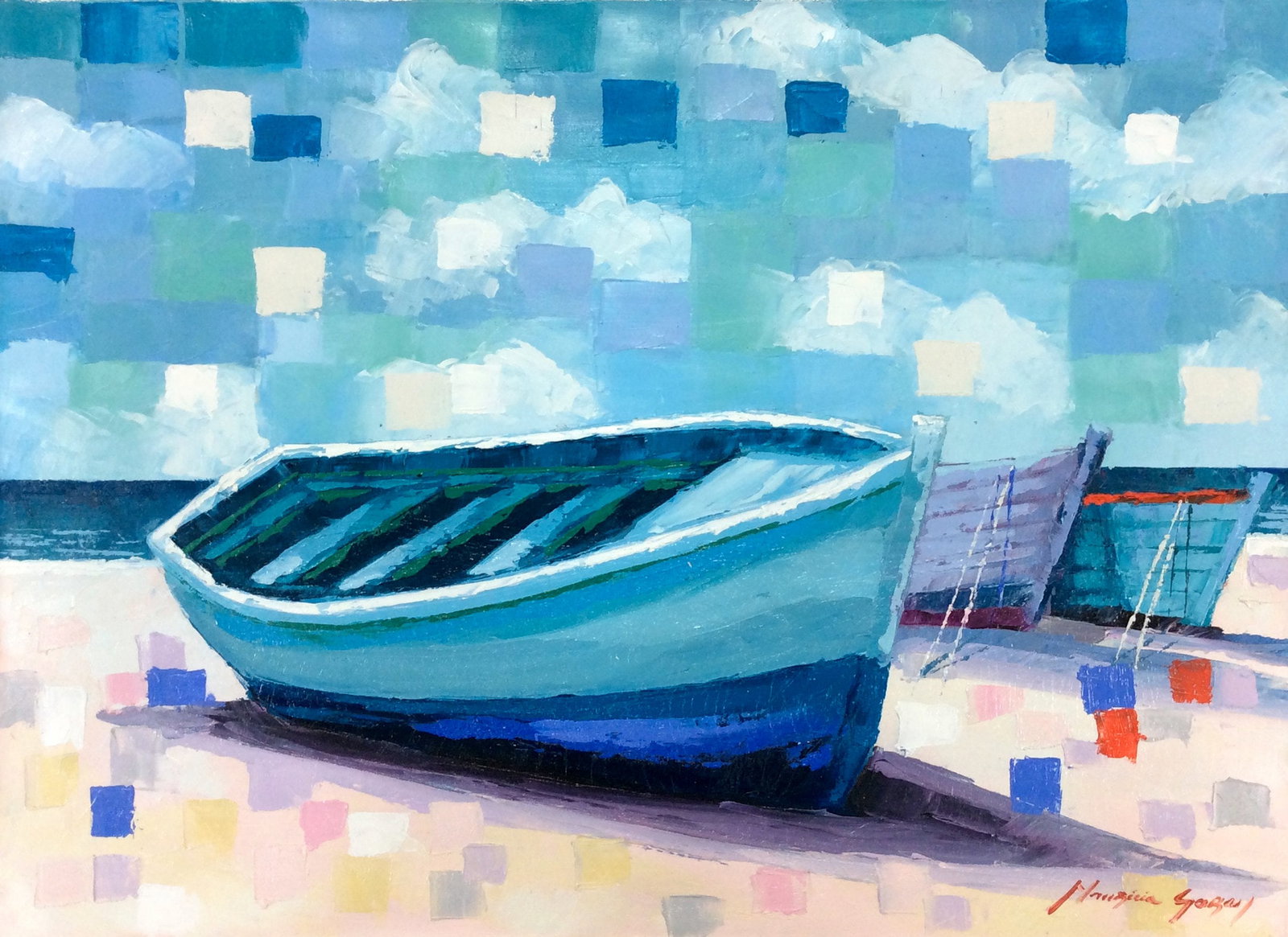 Mauricio Garay Original Painting On Shore Framed (1 of 2)