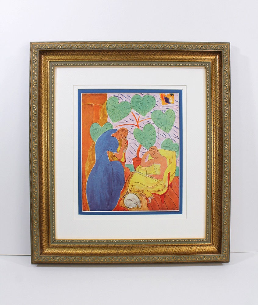 1938 Henri Matisse The Conservatory print signed: Henri Matisse. (1869-1954). The Conservatory. Color heliogravure after the original oil on canvas. 1938. Signed in the plate, lower right. Excellent. Teriade. Atelier Draeger Freres. Image Size 7 3/4 