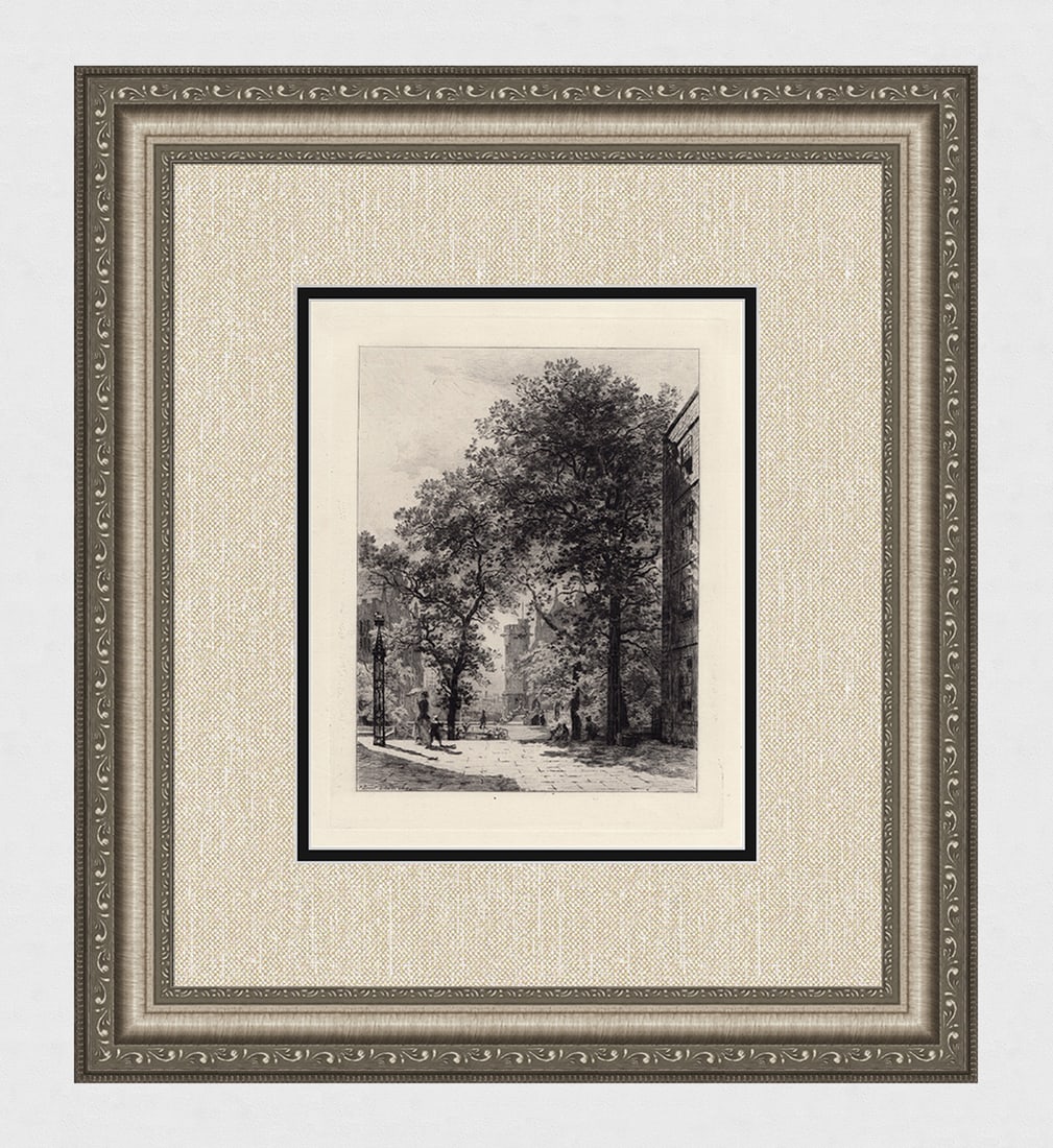 Alfred Louis Fountain Court, Temple 1888 etching (1 of 4)