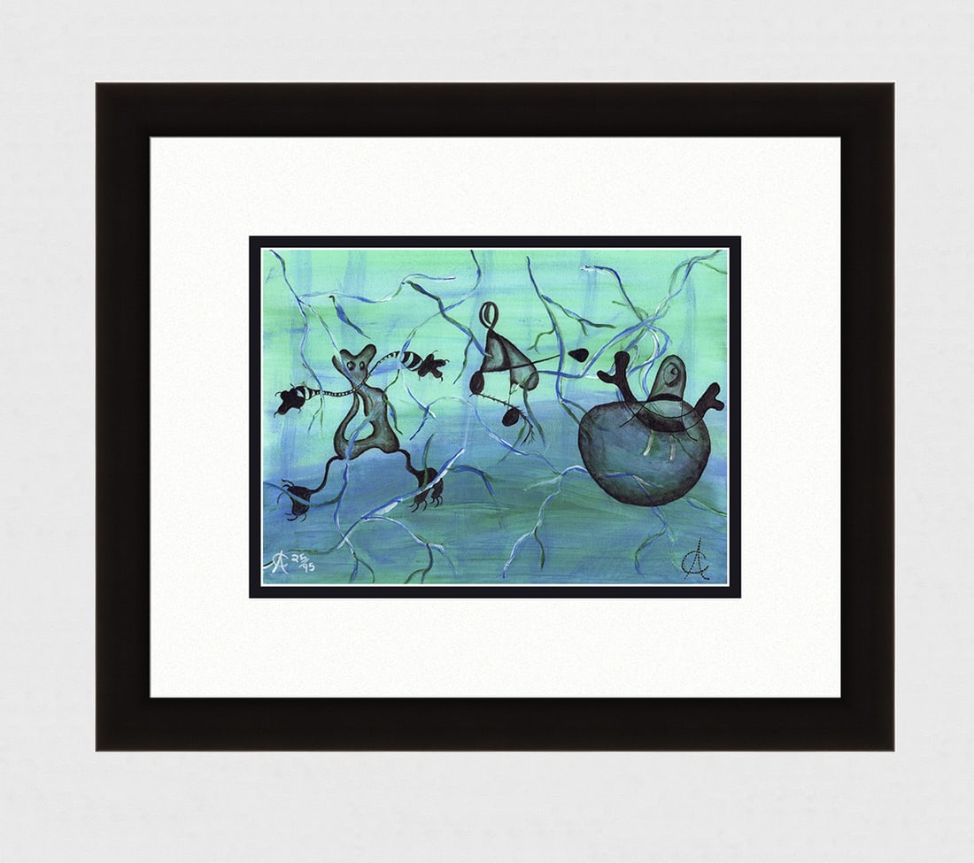 CONSTANTINE Original Signed Soft Forms: Alexander Constantine. Soft Forms in Green. Limited edition giclee on wove paper. 2014. Hand Signed by the Artist, lower right. Numbered from 95. Dimensions: Sight 7 3/4 x 10 5/8 inches. Framed dimens