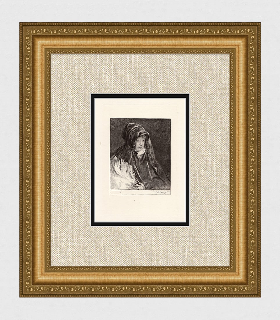 1887 Andrew Geddes The Artist's Mother (Agnes Geddes) etching signed (1 of 3)
