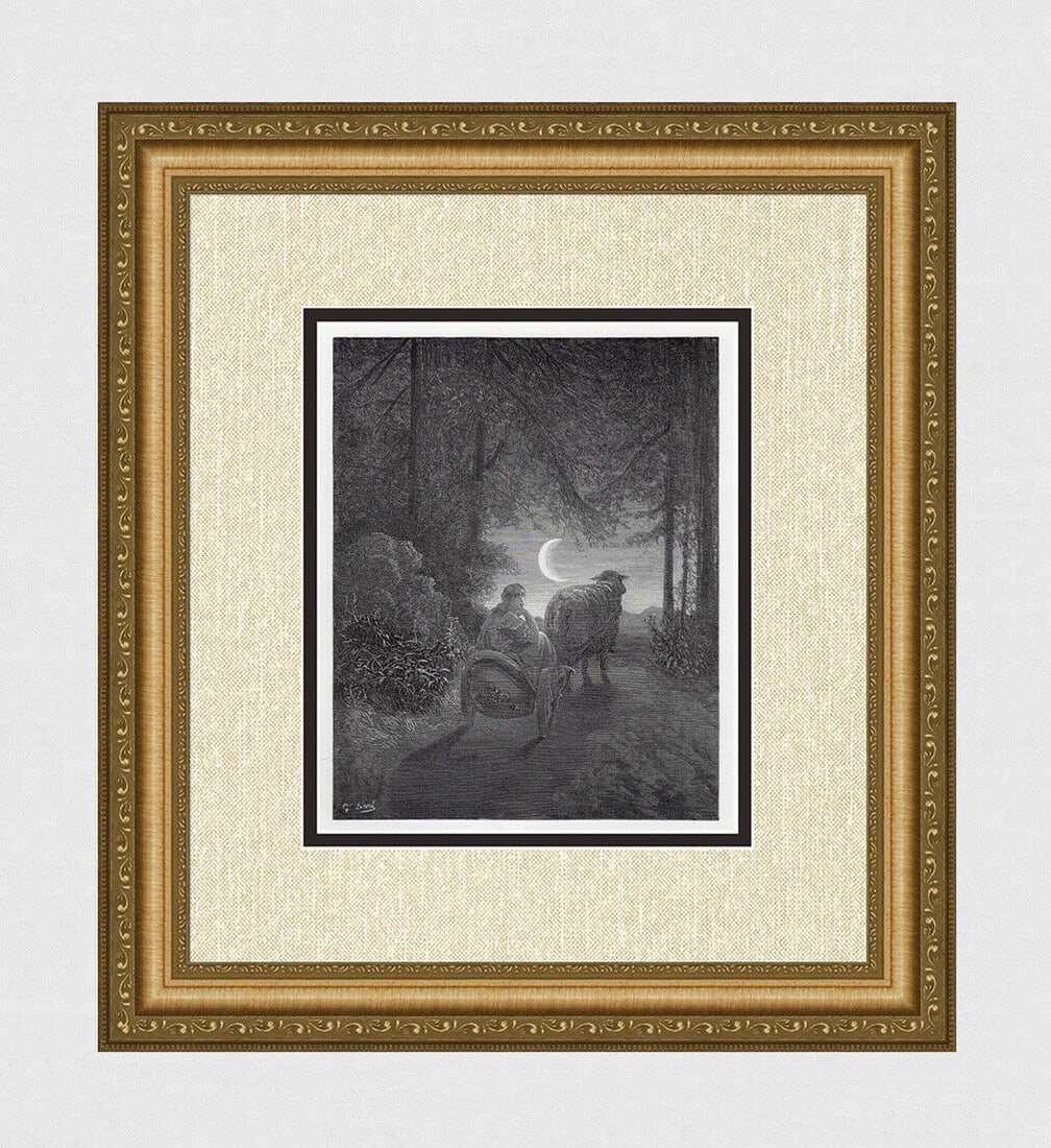 Gustave Dore Donkeyskin Fairy Tale 1880 Wood Engraving Signed (1 of 4)