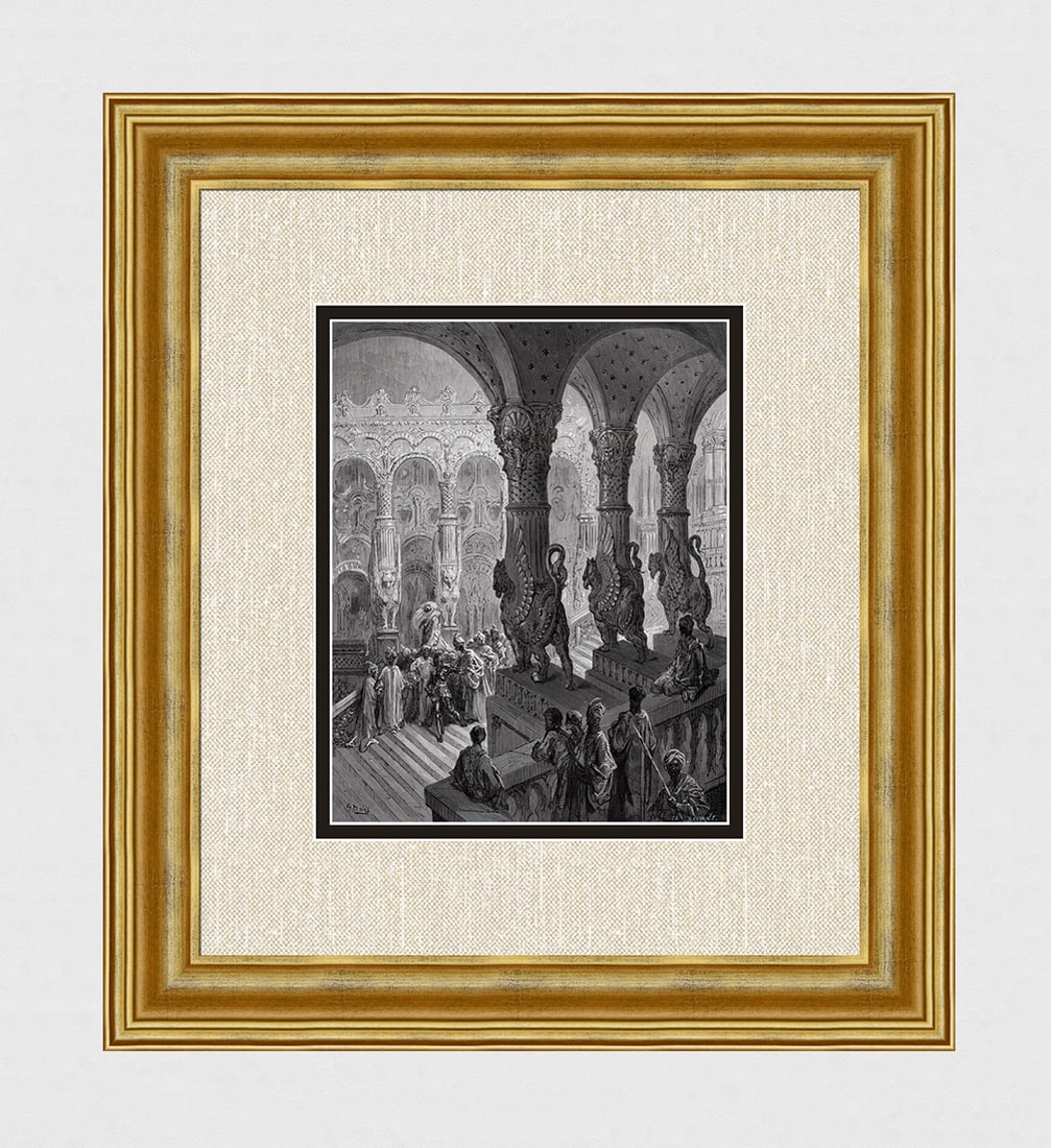 Gustave Dore 1800s Woodcut Anselmo asks Forgiveness SIGNED Framed (1 of 3)