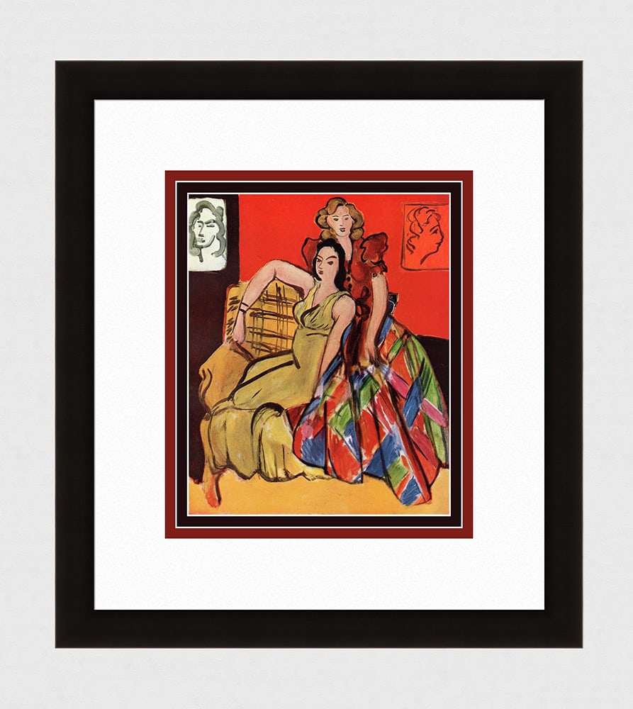1945 MATISSE Antique Color Print Girls in Scottish Dress Gallery Framed (1 of 3)