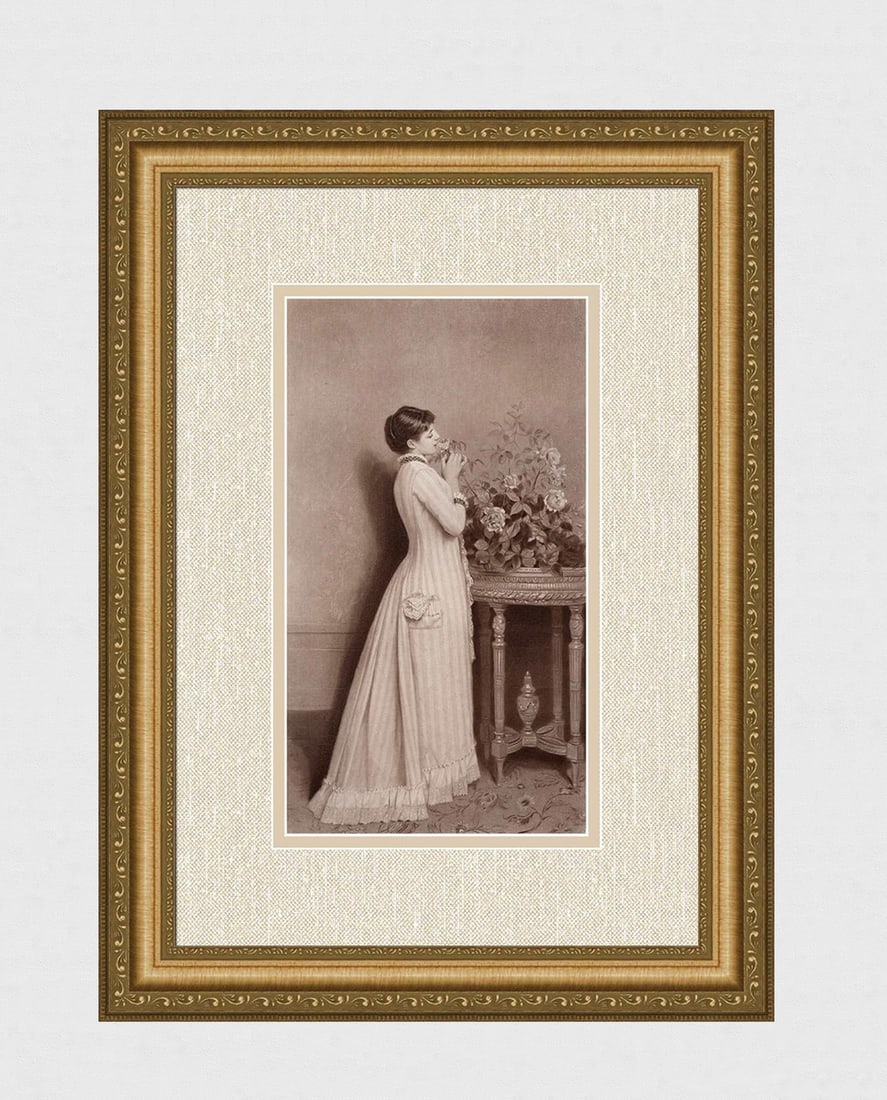 Auguste Toulmouche Antique 1800s Print Fragrance Framed (1 of 3)