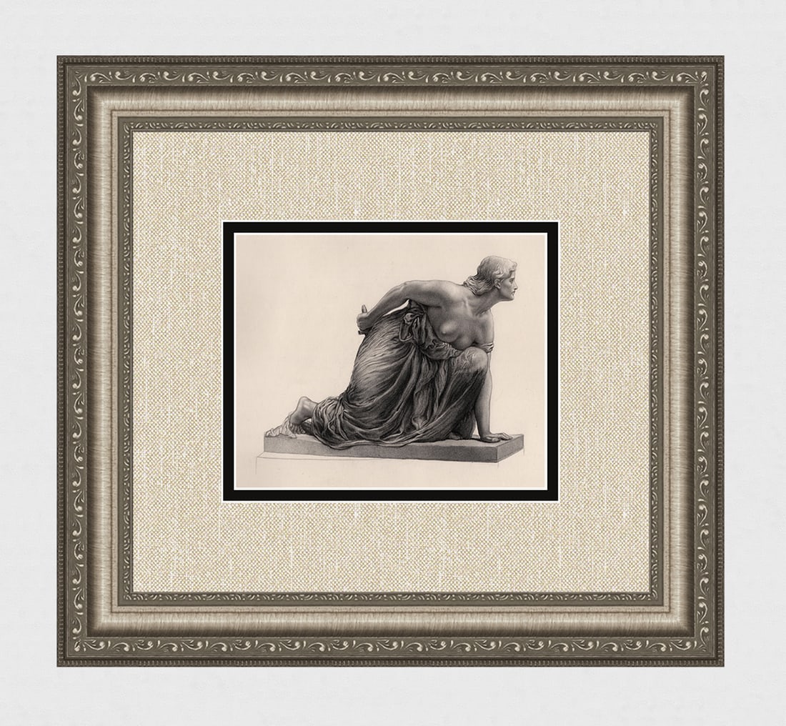 1800s SAMUEL FRY Engraving FIERCE VENGEANCE Framed: Samuel Fry (Active: 1889 - 1899). Vengeance. Antique engraving on wove paper after the original by master engraver George J. Stodart (British, (active 1884-1892). Year: 1884. Image Size - 5 1/2 x 7 in