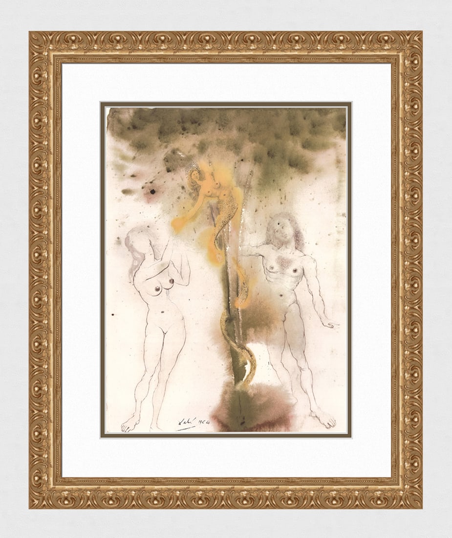 Dali Tree of Knowledge 1967 Original Biblia Sacra Framed (1 of 4)