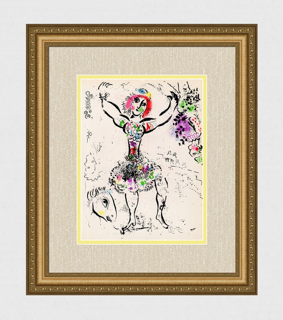 1960 Marc Chagall Lithograph Woman Juggler M.290 Circus Framed (1 of 3)