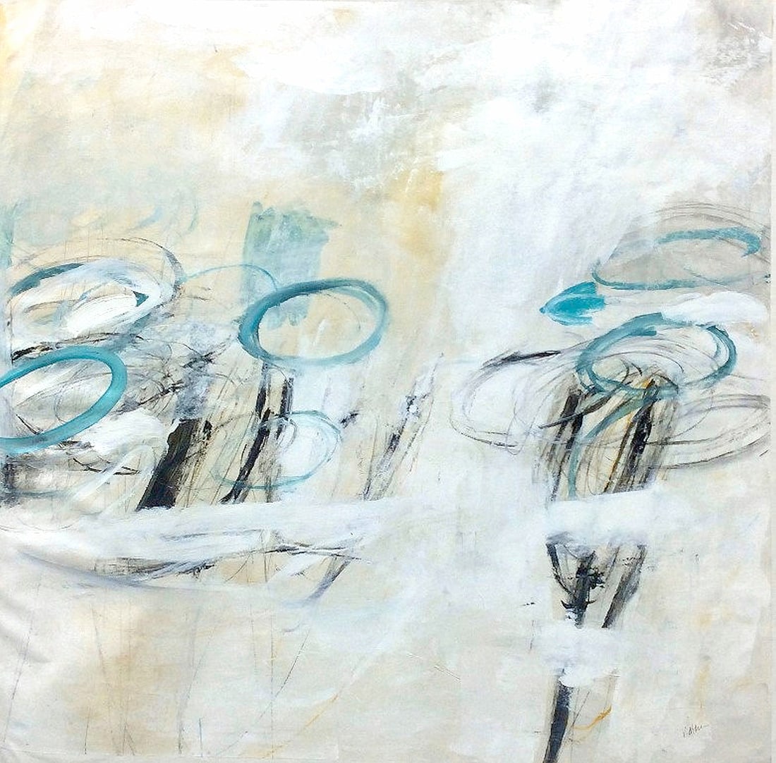 Leroy Watkins original Painting Contemporary X-2 50 x 50 inches: Leroy Watkins. Contemporary X-2. Original oil painting on canvas. Canvas Size 50 x 50 inches. ****This Piece will be shipped rolled. This artwork is accompanied by a Gallery Certificate of Authenticit