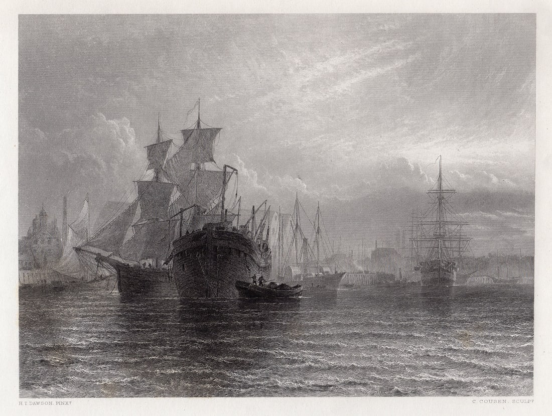 Henry Dawson Woolwich Dockyard engraving signed (1 of 2)