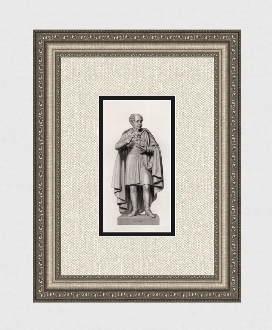 Christopher MOORE 1800s Engraving Author & Composer Thomas Moore FRAMED (1 of 3)