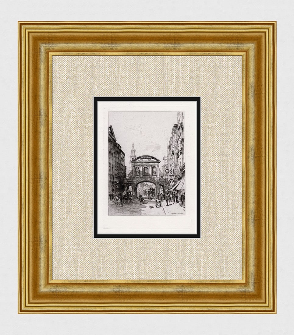 1887 Alfred Louis Brunet-Debaines Temple Bar etching signed (1 of 4)