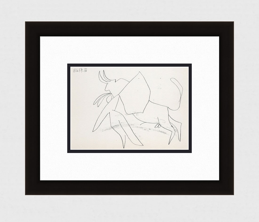 Pablo Picasso 1961 Vintage Lithograph Torero Sentado FRAMED (1 of 3)