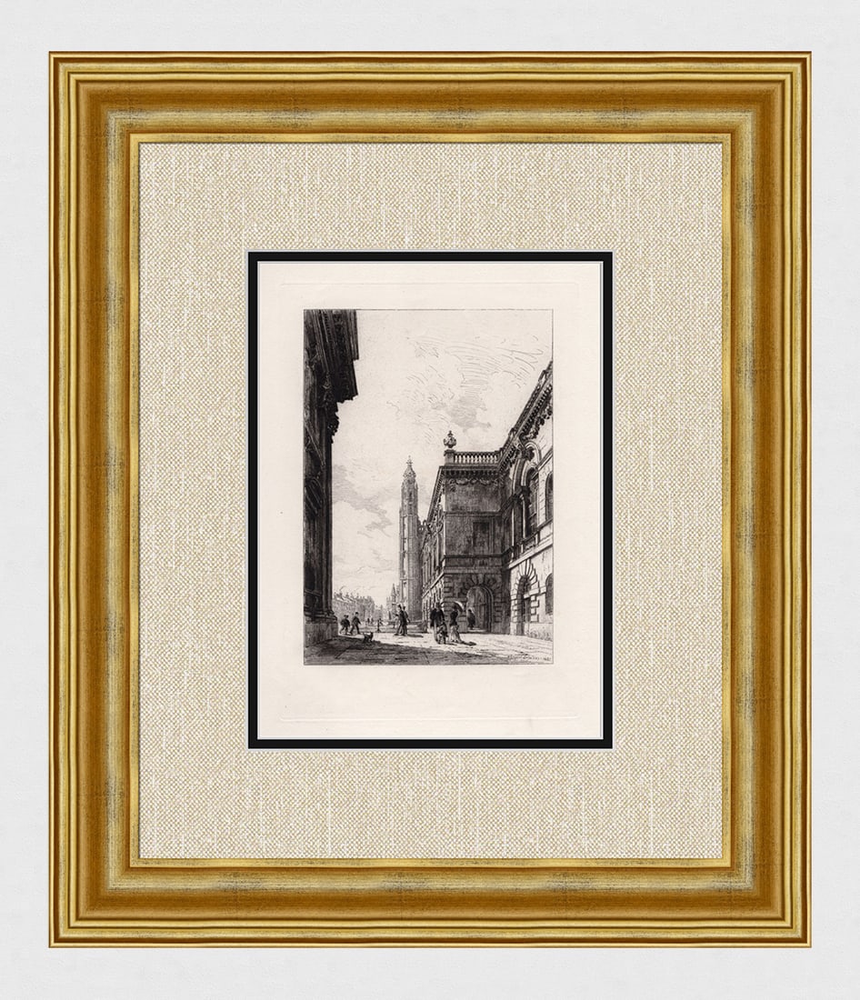 Alfred Louis Brunet-Debaines The Senate House 1880 etching (1 of 3)
