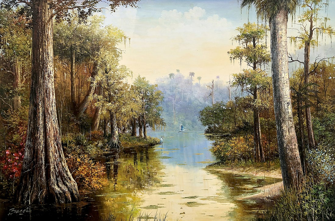 Detailed Villaflor Bacci Original Oil Nature Preserve 40 x 60 (1 of 3)