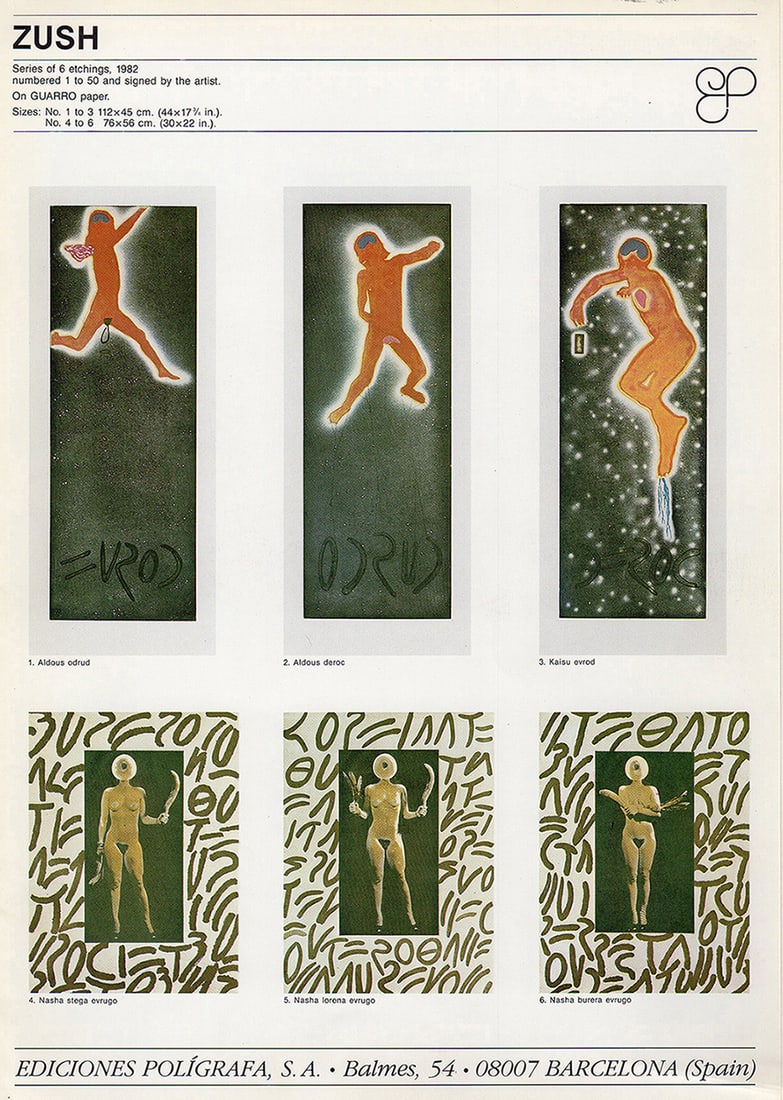 Zush Evru 1982 Etching Kaisu Evrod Signed Numbered - 5