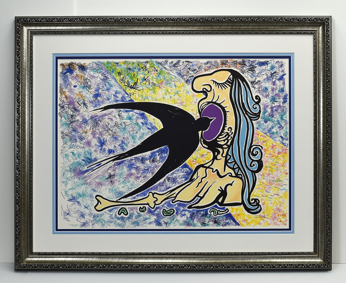 Salvador Dali Swallow Color Lithograph Signed Limited: Salvador Dali . La Civilta Sconfitta (Civilization Defeated)(The Swallow). Year: 1976. Signed in pencil lower right, numbered lower left from the edition f f250 in Roman Numerals. Reference: Field 76-