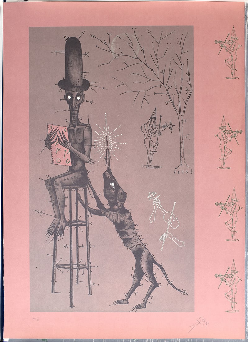 Joan Ponc 1976 Lithograph Gos 2 Signed Numbered Listed Artist: Joan Ponc (1927-1984). Gos 2. Original Color Lithograph on Guarro Paper. Limited to an Edition of 100. Year: 1976. Hand Signed and Numbered by the Artist. Condition: Excellent. Publisher: Poligrafa, S