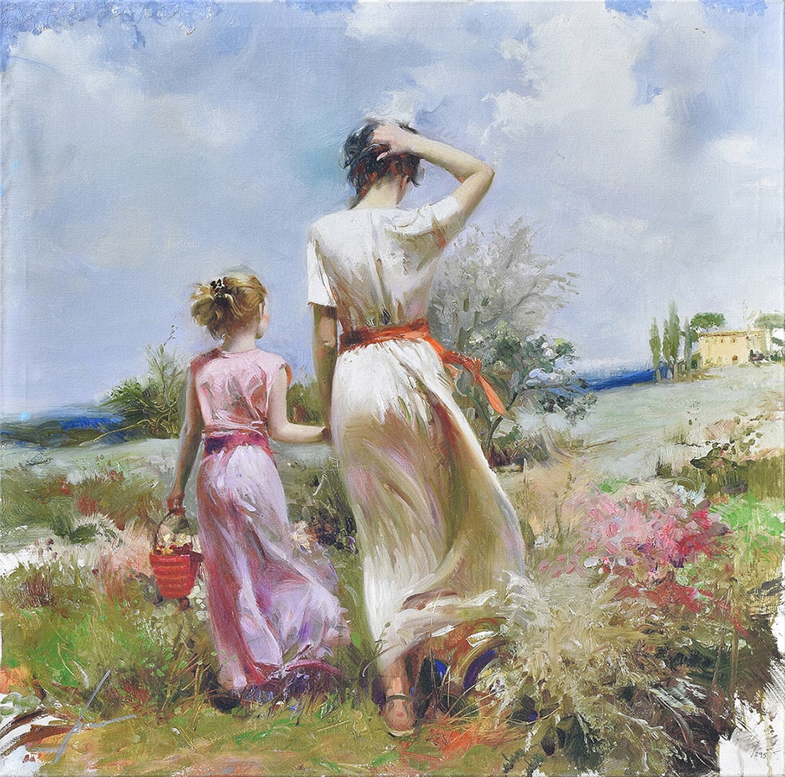 Pino Limited edition Giclee on Canvas Tuscan Stroll Signed Numbered (1 of 3)