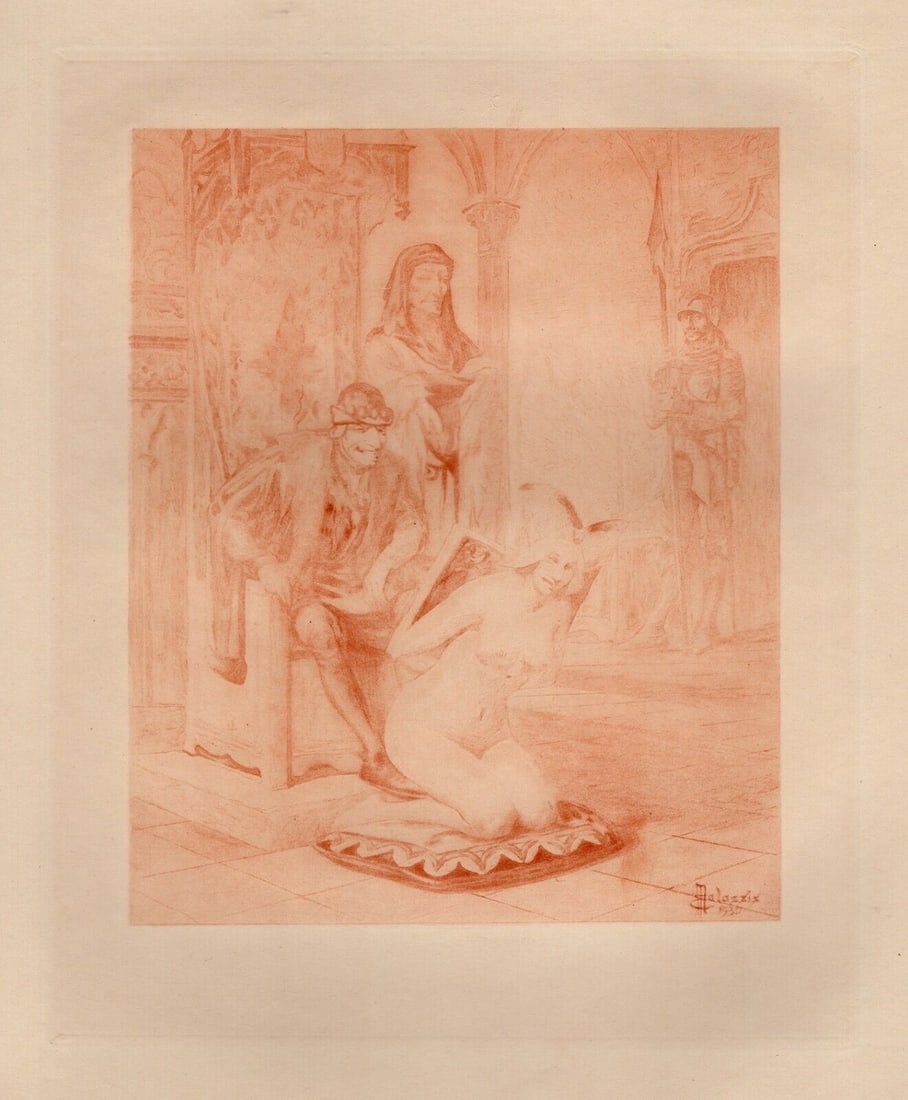 Stimulating EDMOND MALASSIS Signed Engraving The Offering LIMITED Framed (1 of 2)
