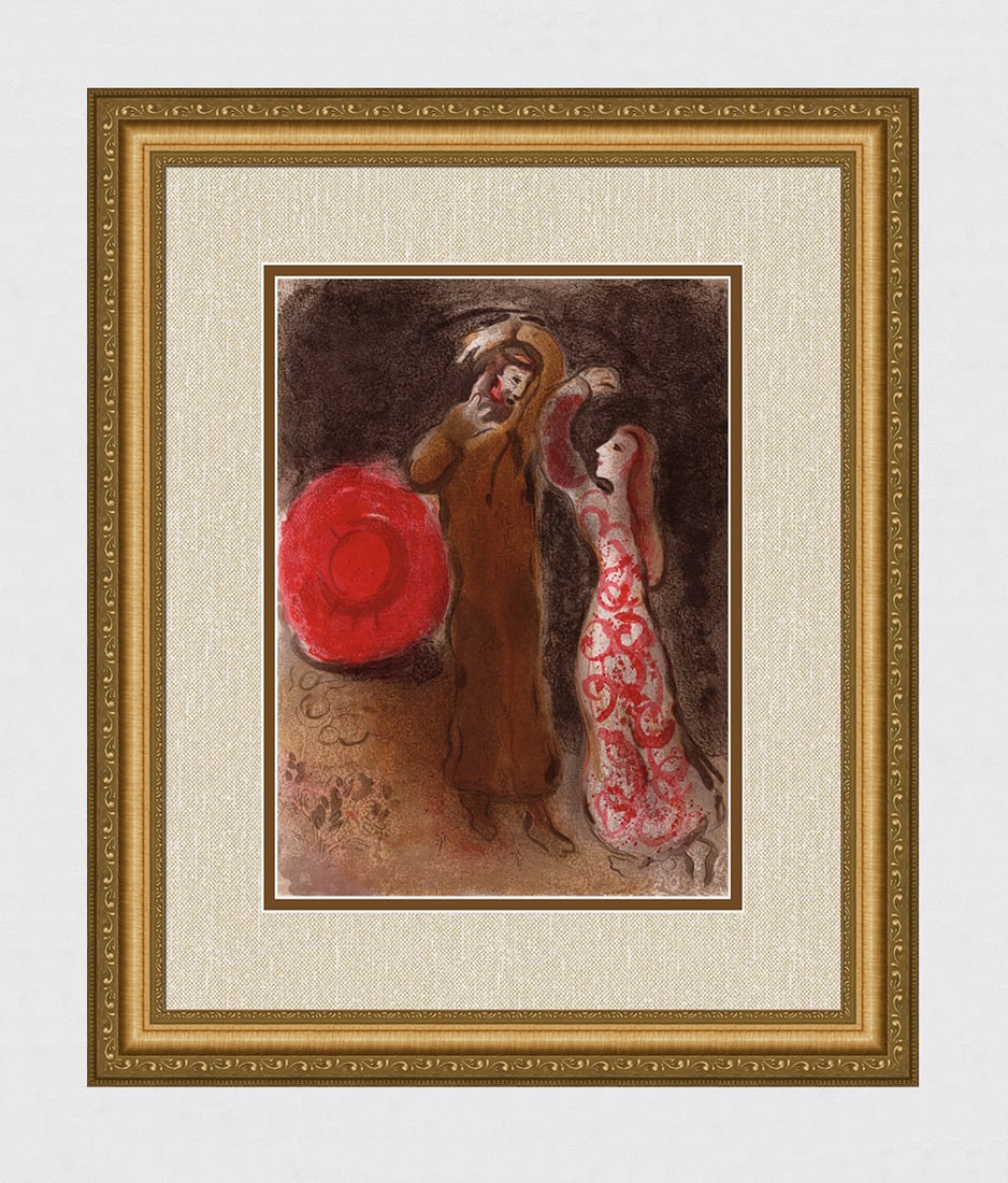 1960 Marc Chagall Lithograph Meeting of Ruth and Boaz Framed (1 of 4)
