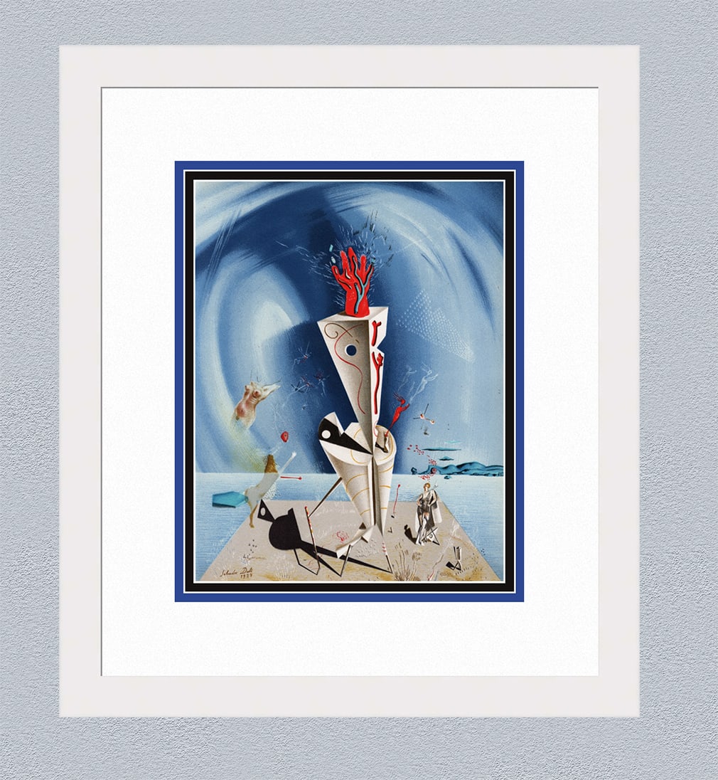 1974 Salvador Dali Apparatus and Hand Framed: Salvador Dali (Spanish, 1904 - 1989). Apparatus and Hand. Color Lithograph on Wove Paper after the 1927 oil painting. Year: 1974. Signed and dated in the plate. Published in Paris by San lazarro. Dime