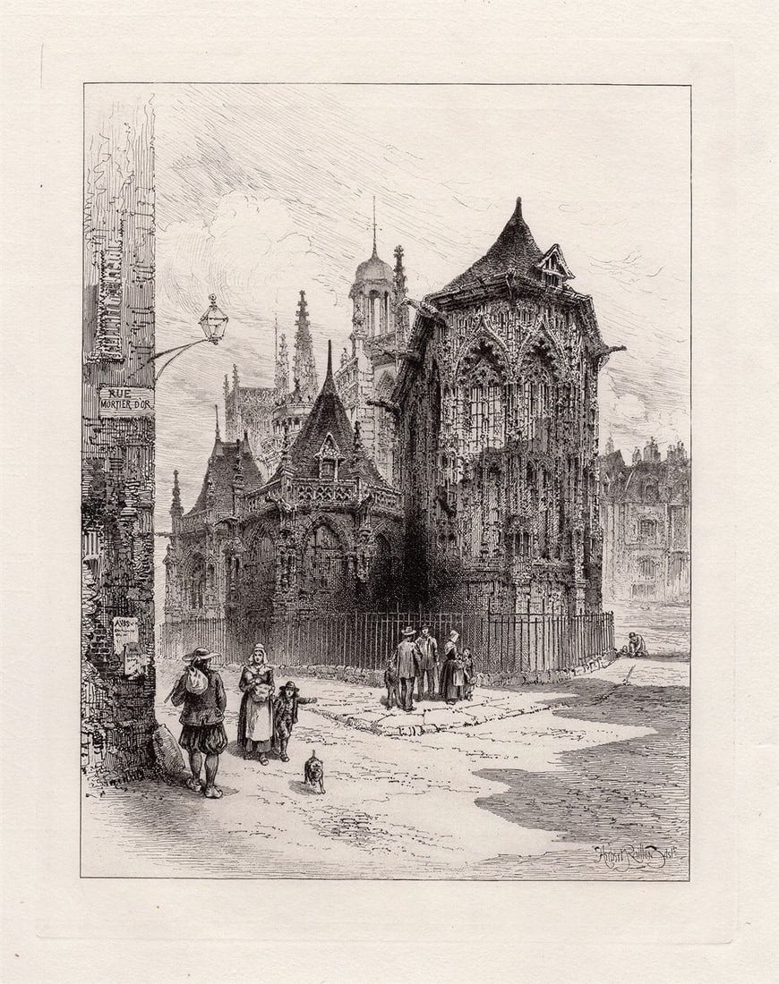 Herbert Railton The Church of St. Jacques, Dieppe 1886 etching (1 of 3)