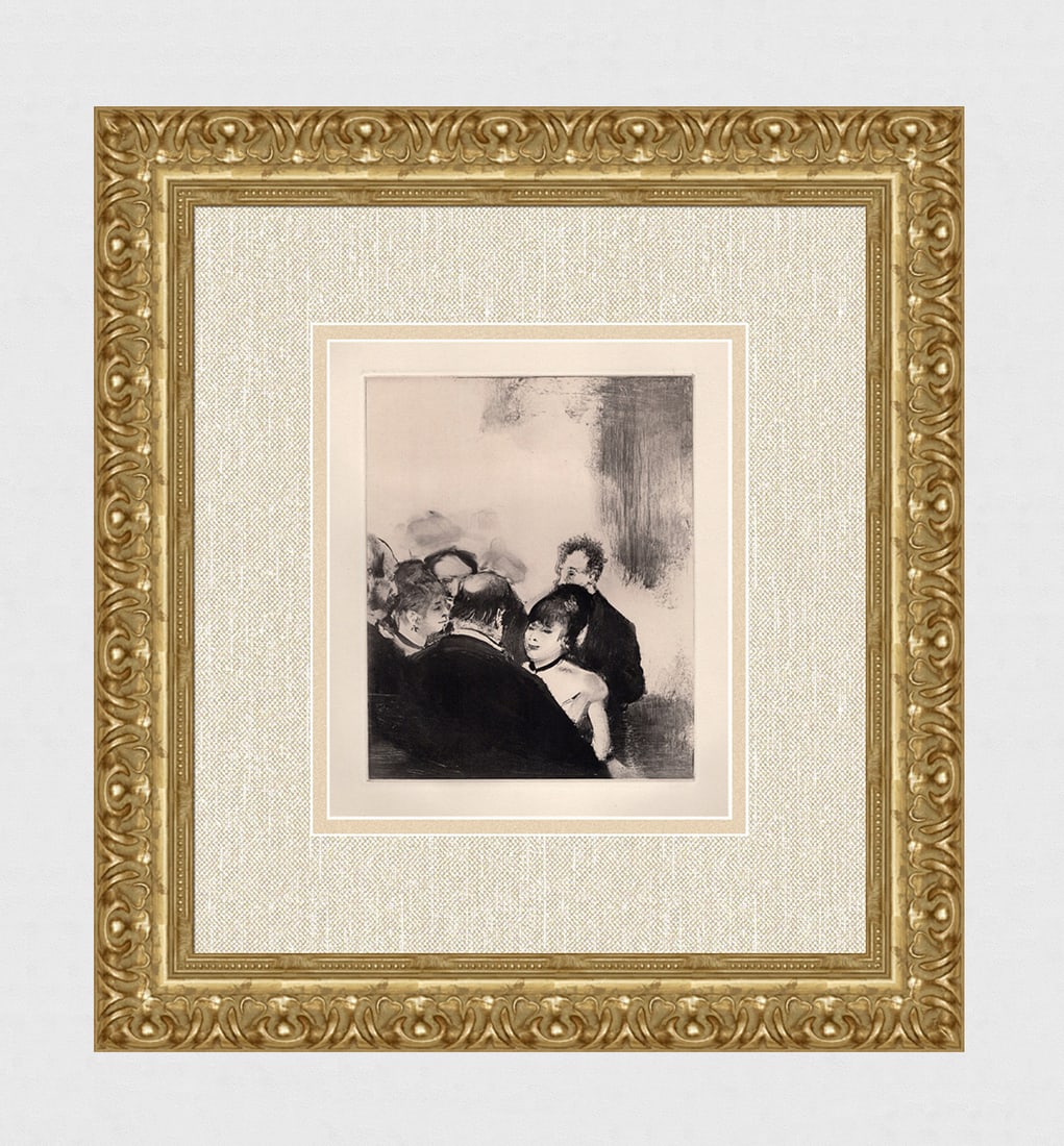 Rare Edgar DEGAS 1938 Etching The Conversation LIMITED Framed (1 of 3)