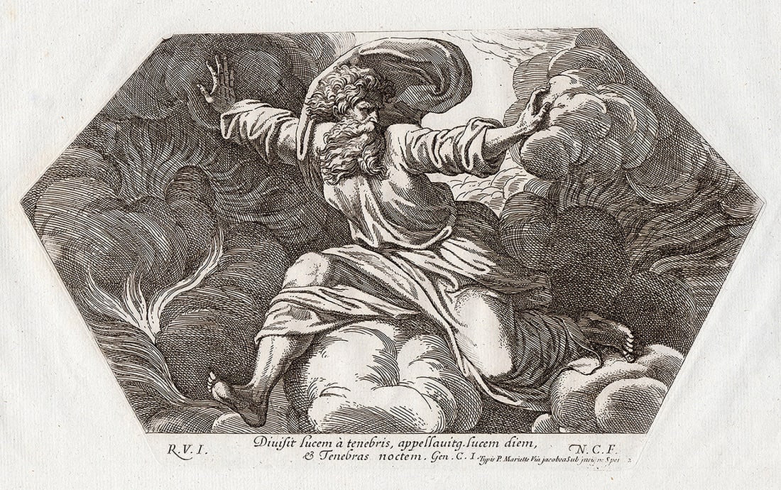 Raphael 1649 Engraving Vatican God Creates Light (1 of 1)