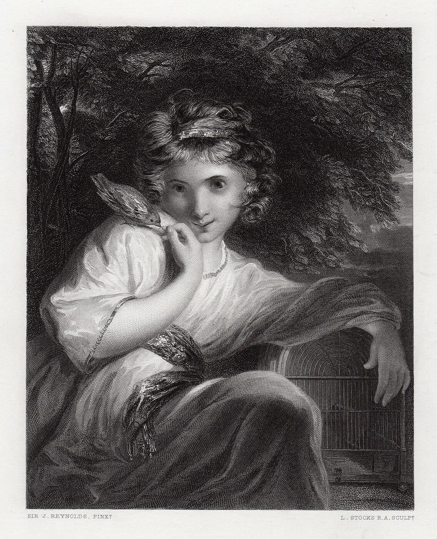 Sir Joshua Reynolds The Robin engraving signed (1 of 3)