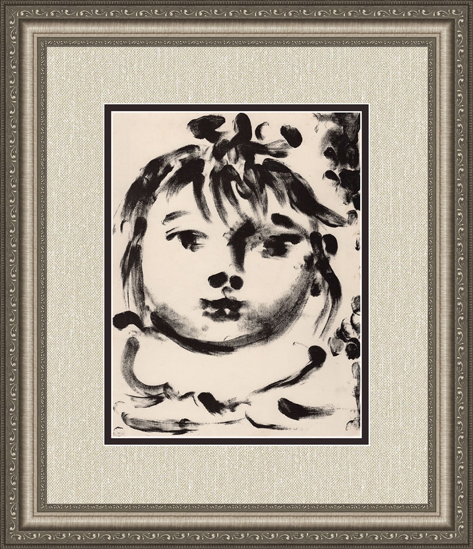 1950 Pablo Picasso Paloma Lithograph Framed: Pablo Picasso (Spanish,1881-1973). Paloma (Mourlot 160b). Color Lithograph on wove paper. 1950. Limited to 2000 impressions.Editions du Livre, Monte Carlo. Atelier Mourlot. Image size 9 1/2 x 12 3/8