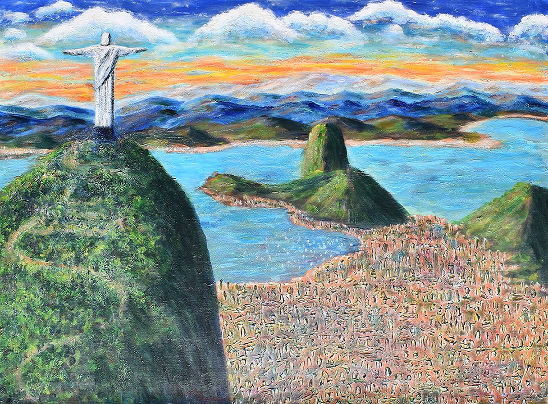 Arthur Kinslow Orginal Painting Rio de Janeiro 40 x 30 Inches (1 of 5)
