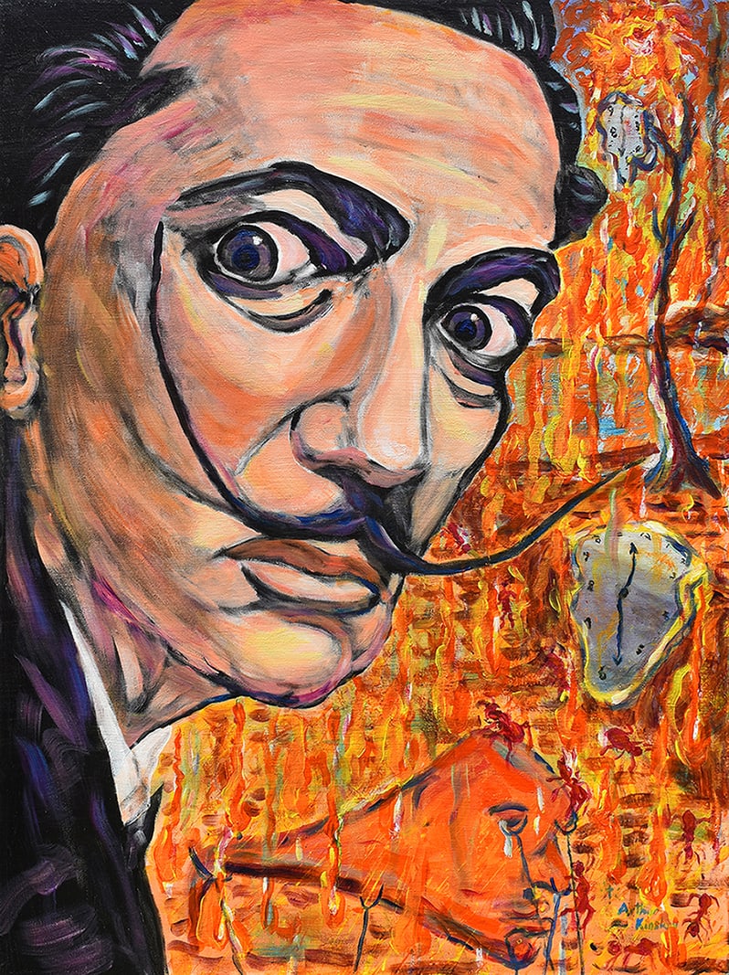 Arthur Kinslow Orginal Painting Disturbing 30 x 40 Inches (1 of 4)