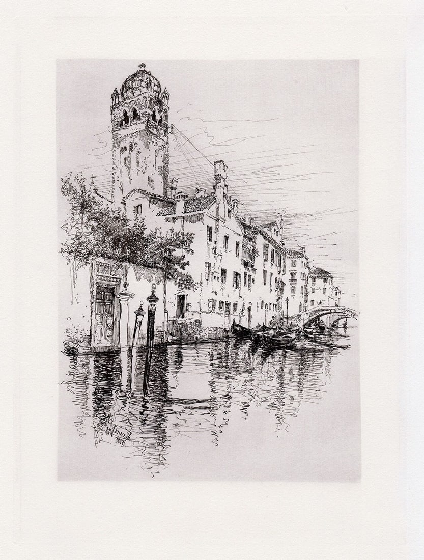 Joseph Pennell A Venetian Palazzo 1884 etching (1 of 2)