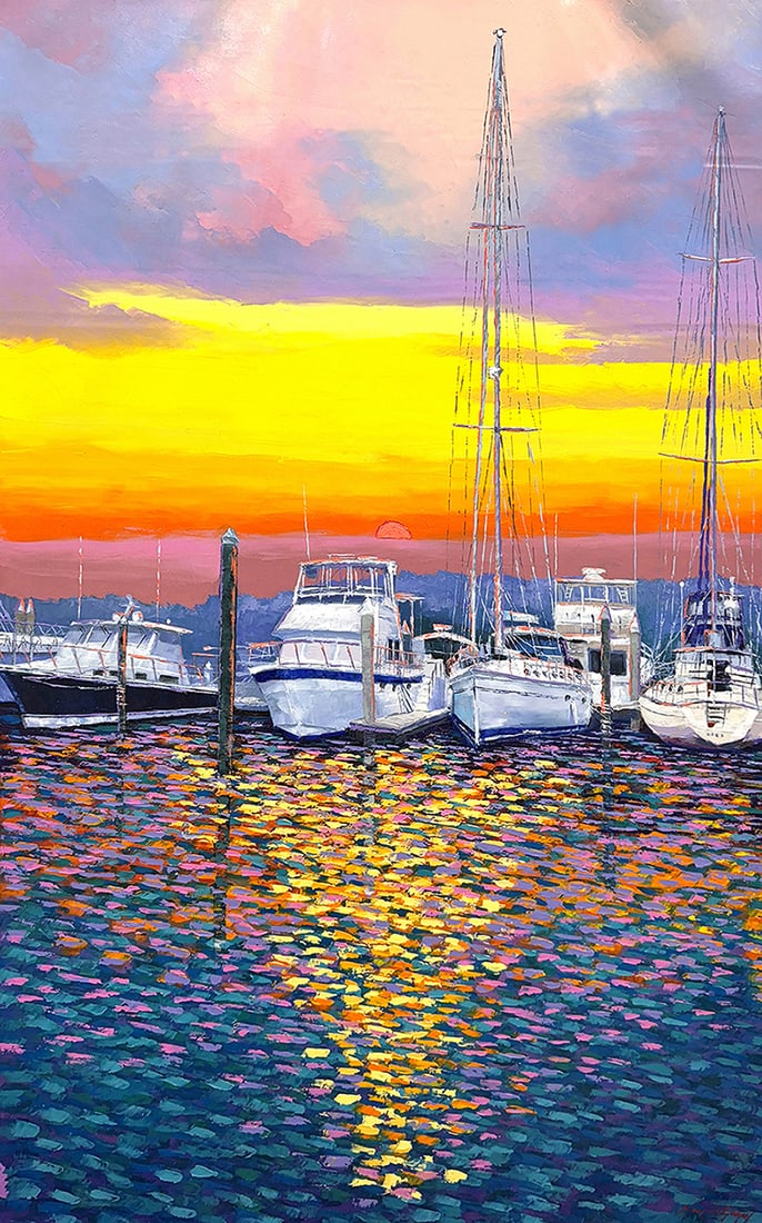 Mauricio Garay Original Painting Sunset 40 x 60 inches (1 of 3)