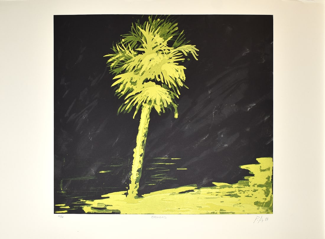 Peter Alexander Original Lithograph Signed and Numbered Ltd. Ed. 50: Peter Alexander (American, 1939 - 2020). Title: Brooks. Limited edition color lithograph on Guarro Paper. Hand signed lower right, numbered from an edition of 50 lower left (50 + 10 H.C.). Year: 2008.