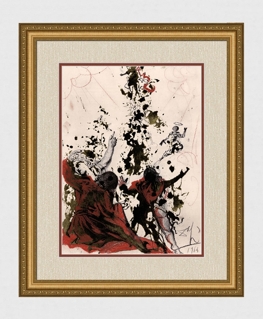 Dali The Transfiguration Framed 1967 Original Lithograph: Salvador Dali. "Et resplenduit facies eius sicut sol: vestimenta autem eius facta sunt alba sicut nix (There he was transfigured before them. His face shone like the sun, and his clothes became as whi