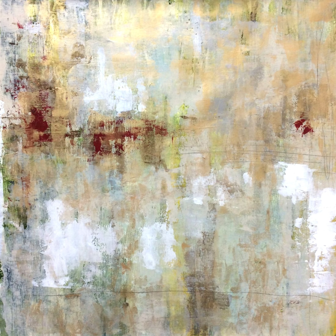 Original Karolina Sussland Painting Hesperides I 30 x 30 Abstract: Karolina Sussland. Hesperides I. Original Acrylic mixed media painting on canvas. Canvas Size 30 x 30 inches. Karolina Vera Sussland defected from Czech Republic at the height of the cold war. Her fam