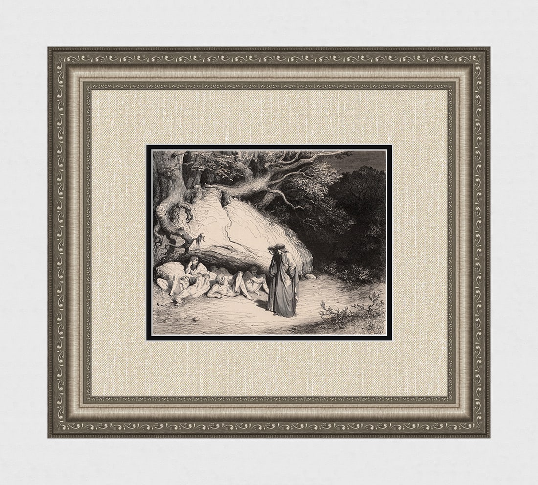Gustave Dore Limbo (Dante's Divine Comedy Enferno) c. 1880 Woodcut: Gustave Dore (Paul Gustave Louis Christophe Dore) (French, 1832-1883). Chant 4. Limbo (Dante's Divine Comedy Enferno). Antique woodcut wove paper after the original by master wood engraver Jules Fagni