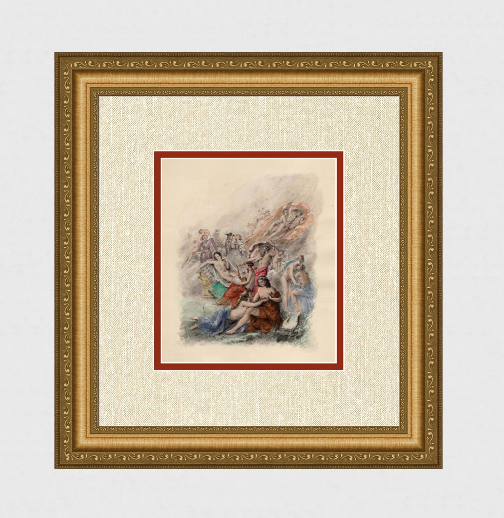 LIMITED 1955 Original Paul-Emile Becat Lithograph The Flower Crown Framed: Paul-Emile Becat (French, 1885 - 1960). The Flower Crown,Twentieth Kiss (La Couronne de Fleurs, Vingti?me Baiser). Original lithograph on velin paper. Year: 1947. Numbered limited edition. This is one