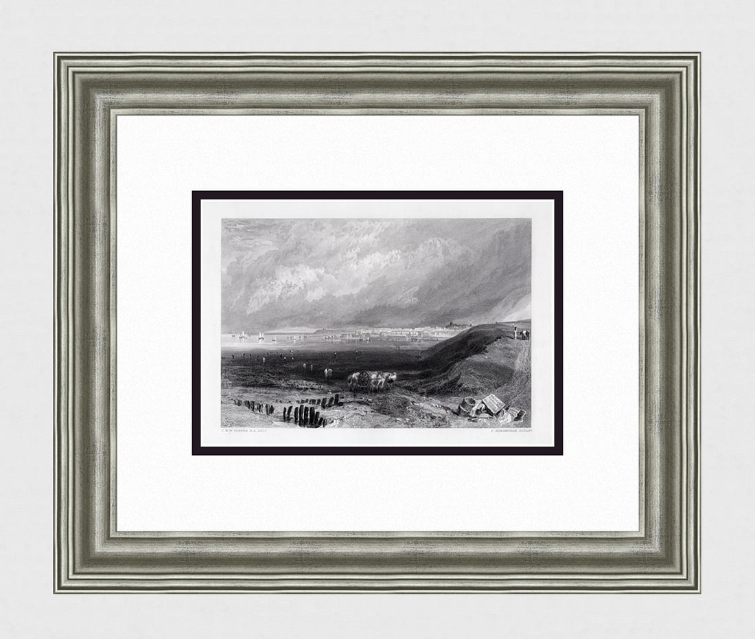 WILLIAM TURNER Engraving Whitstable Kent SIGNED FRAMED (1 of 4)