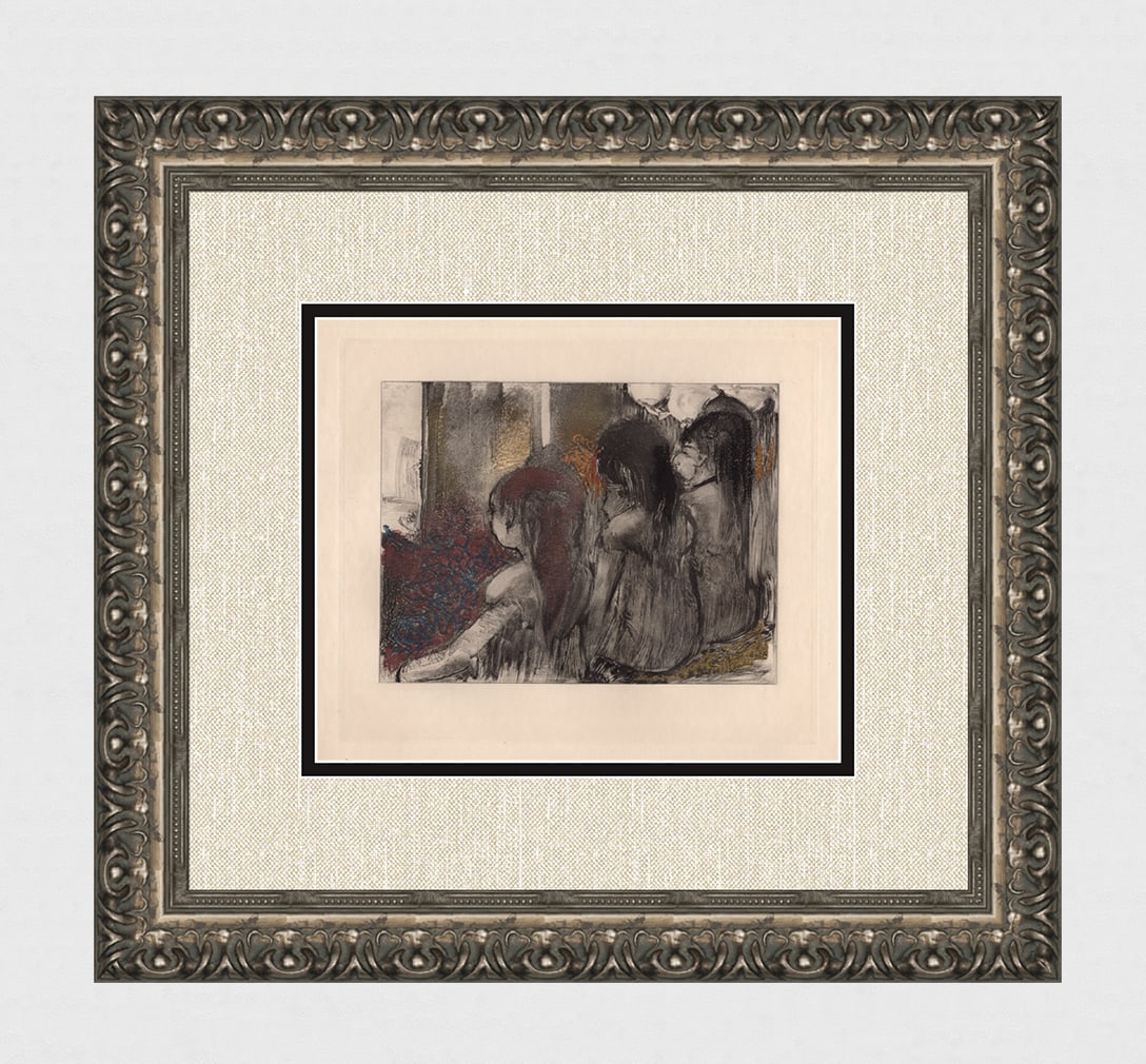 Edgar DEGAS 1938 Limited Edition Trois Filles Etching Framed (1 of 3)