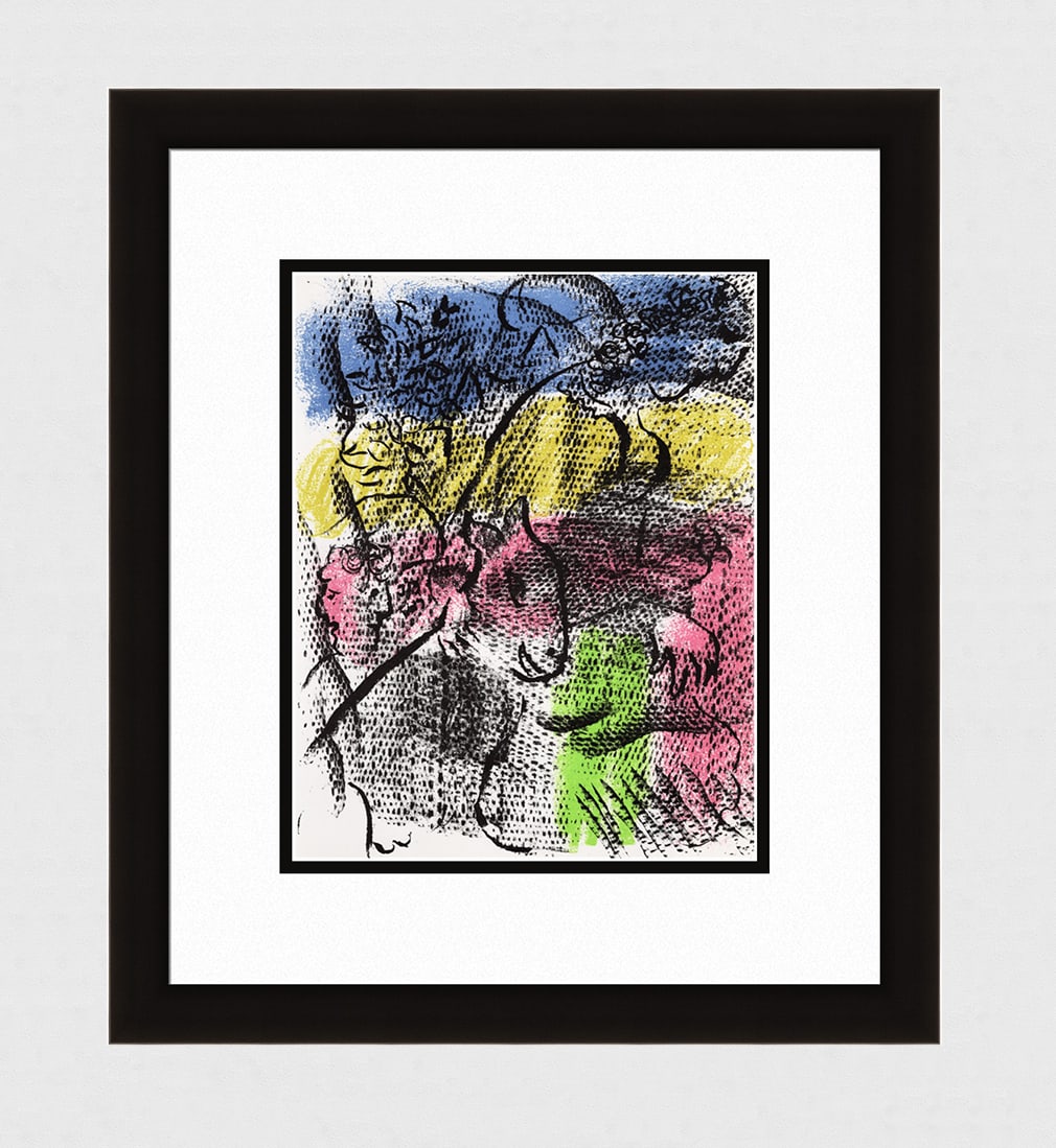 1970 Marc Chagall Original Lithograph Couple with a Goat (1 of 3)