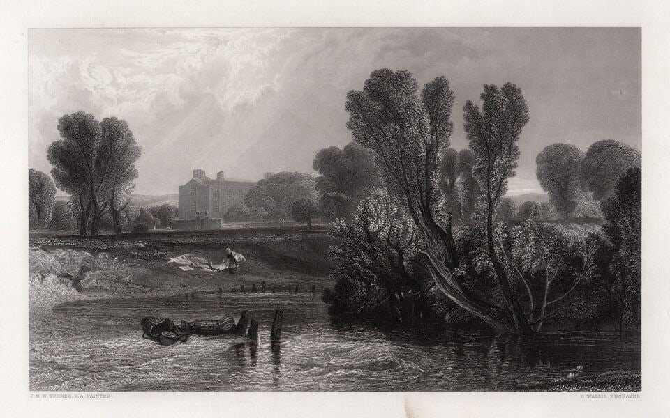 JMW TURNER l800s Engraving View of the Thames FRAMED SIGNED (1 of 3)