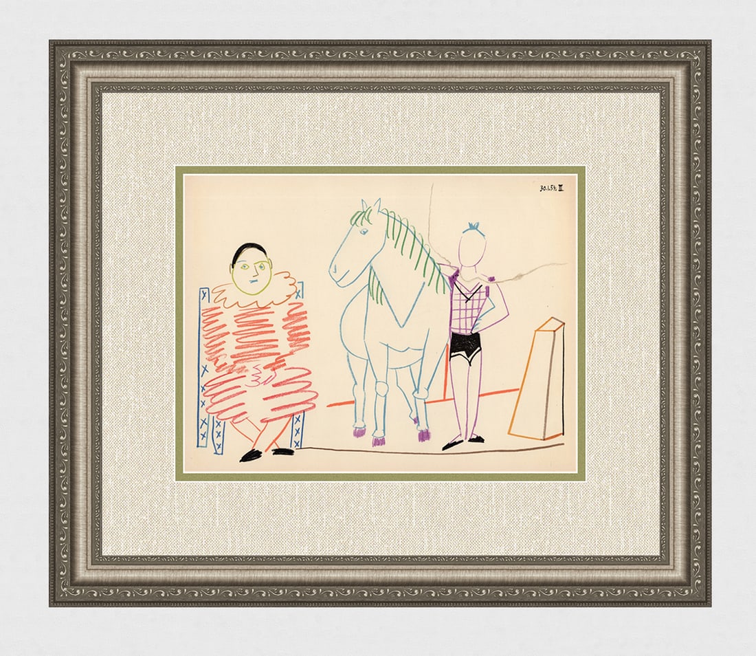Pablo Picasso 1954 Acrobat and Clown Color Lithograph Framed (1 of 3)