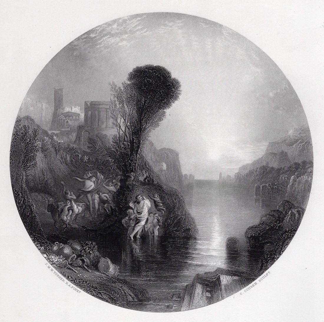 JMW TURNER 1800s Engraving Bacchus and Ariadne SIGNED Framed (1 of 3)