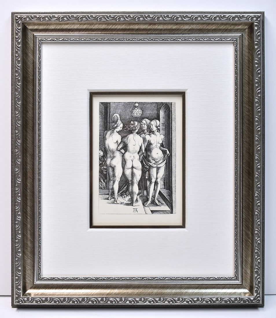 Albrecht Durer The Four Witches DURAND engraving signed: Albrecht Durer (1471 - 1528). "The Four Naked Women (or the Four Witches, or The Four Sorceresses or Scene in a Brothel)" Copper plate engraving on laid paper executed by Amand Durand (1831-1905). Sig